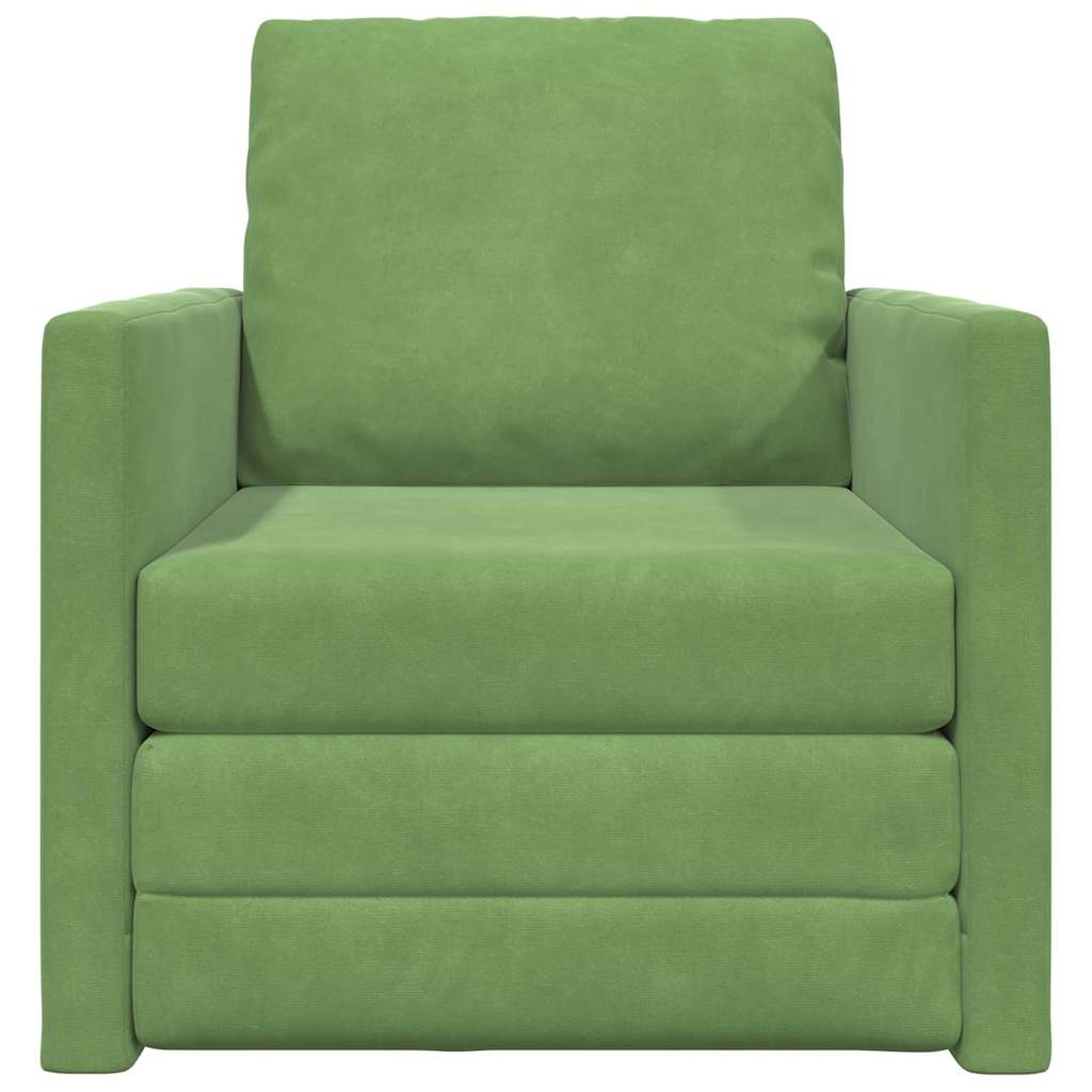 Floor Sofa Bed with Cushion Light green 74 x 77 x 81 cm Velvet