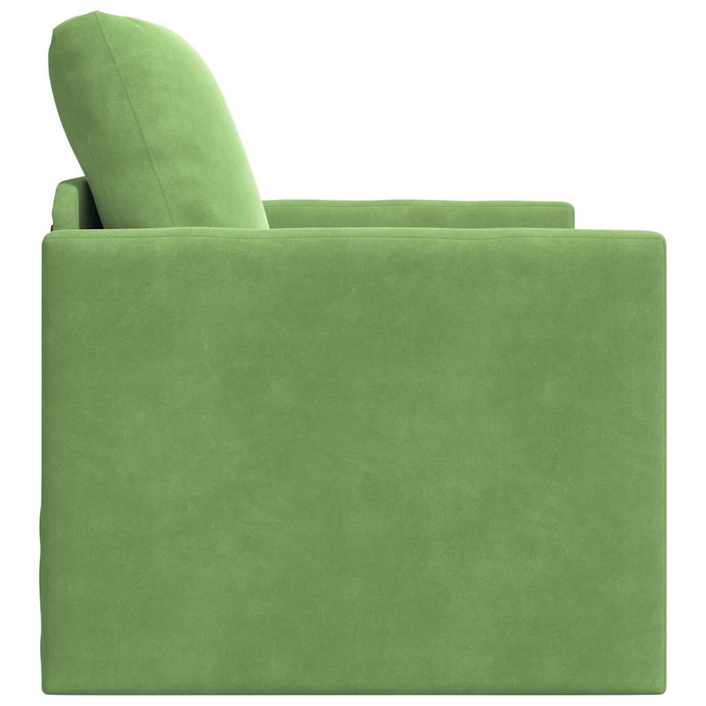 Floor Sofa Bed with Cushion Light green 74 x 77 x 81 cm Velvet