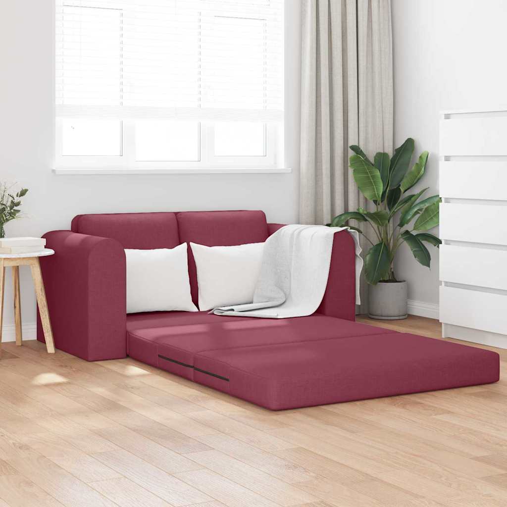 Sofa Bed Wine red 148 x 71 x 83 cm Fabric