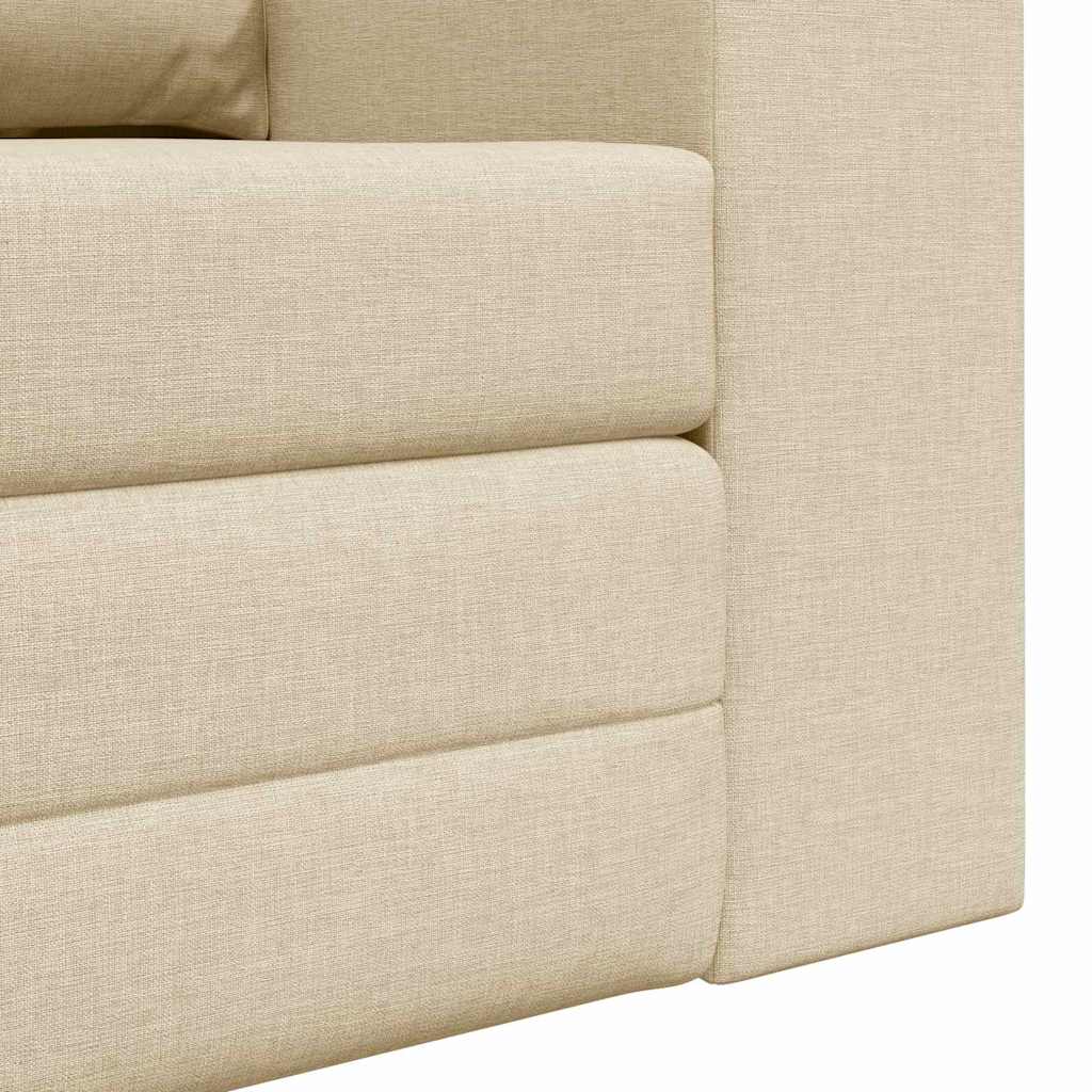 Sofa Bed Cream 148 x 71 x 83 cm Fabric