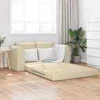 Sofa Bed Cream 148 x 71 x 83 cm Fabric