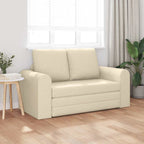 Sofa Bed Cream 148 x 71 x 83 cm Fabric