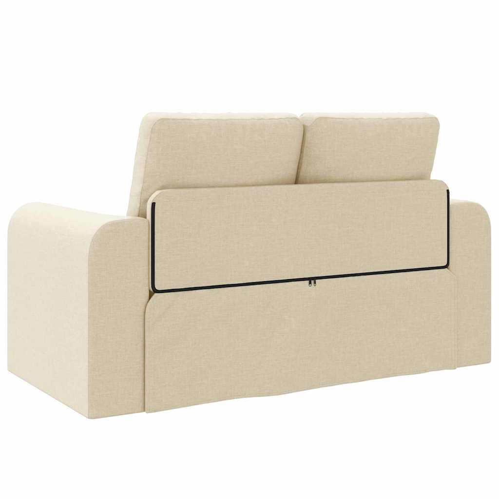 Sofa Bed Cream 148 x 71 x 83 cm Fabric