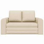 Sofa Bed Cream 148 x 71 x 83 cm Fabric