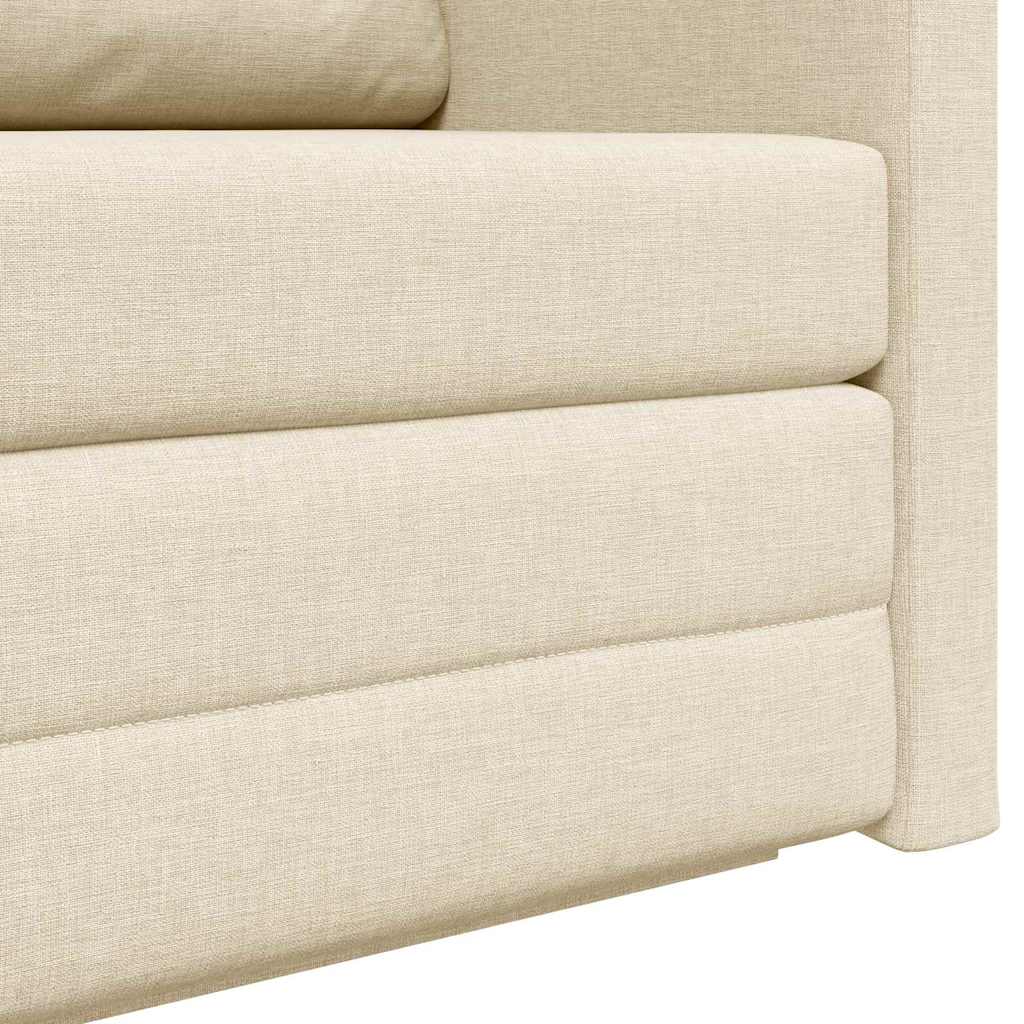 Sofa Bed Cream 124 x 71 x 78 cm Fabric