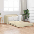 Sofa Bed Cream 124 x 71 x 78 cm Fabric