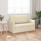 Sofa Bed Cream 124 x 71 x 78 cm Fabric