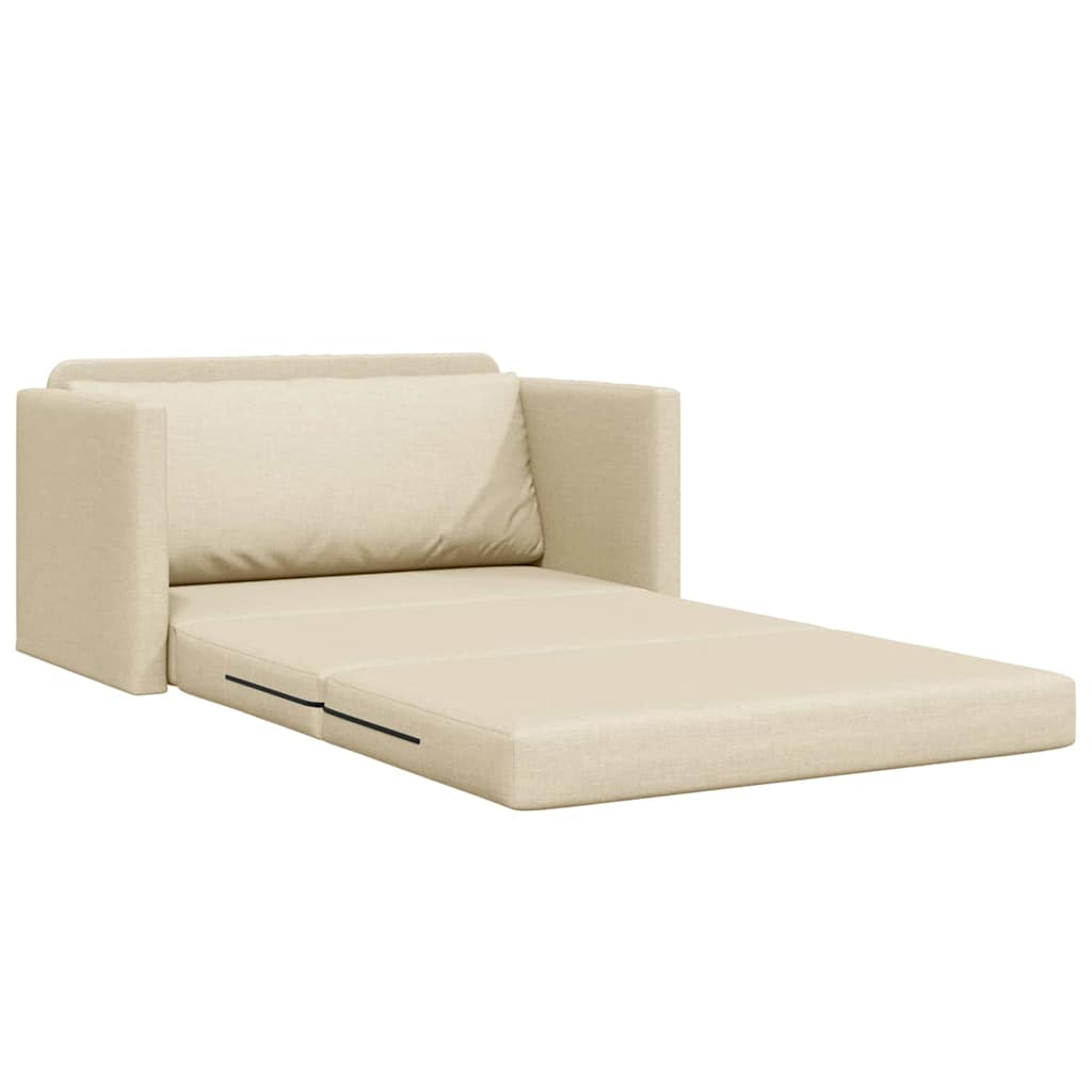 Sofa Bed Cream 124 x 71 x 78 cm Fabric