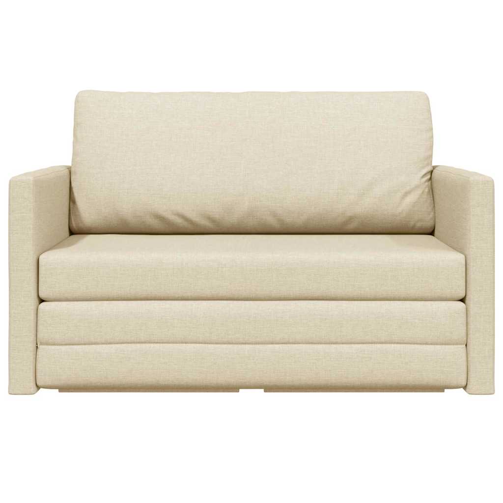 Sofa Bed Cream 124 x 71 x 78 cm Fabric