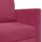 Sofa Bed Wine red 124 x 204 x 61 cm Velvet