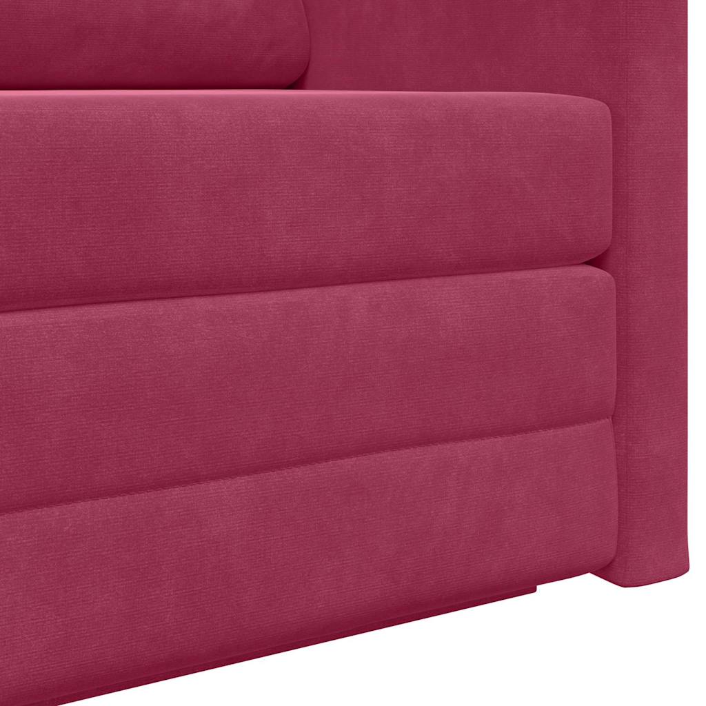 Sofa Bed Wine red 124 x 204 x 61 cm Velvet
