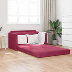 Sofa Bed Wine red 124 x 204 x 61 cm Velvet