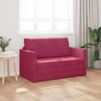 Sofa Bed Wine red 124 x 204 x 61 cm Velvet