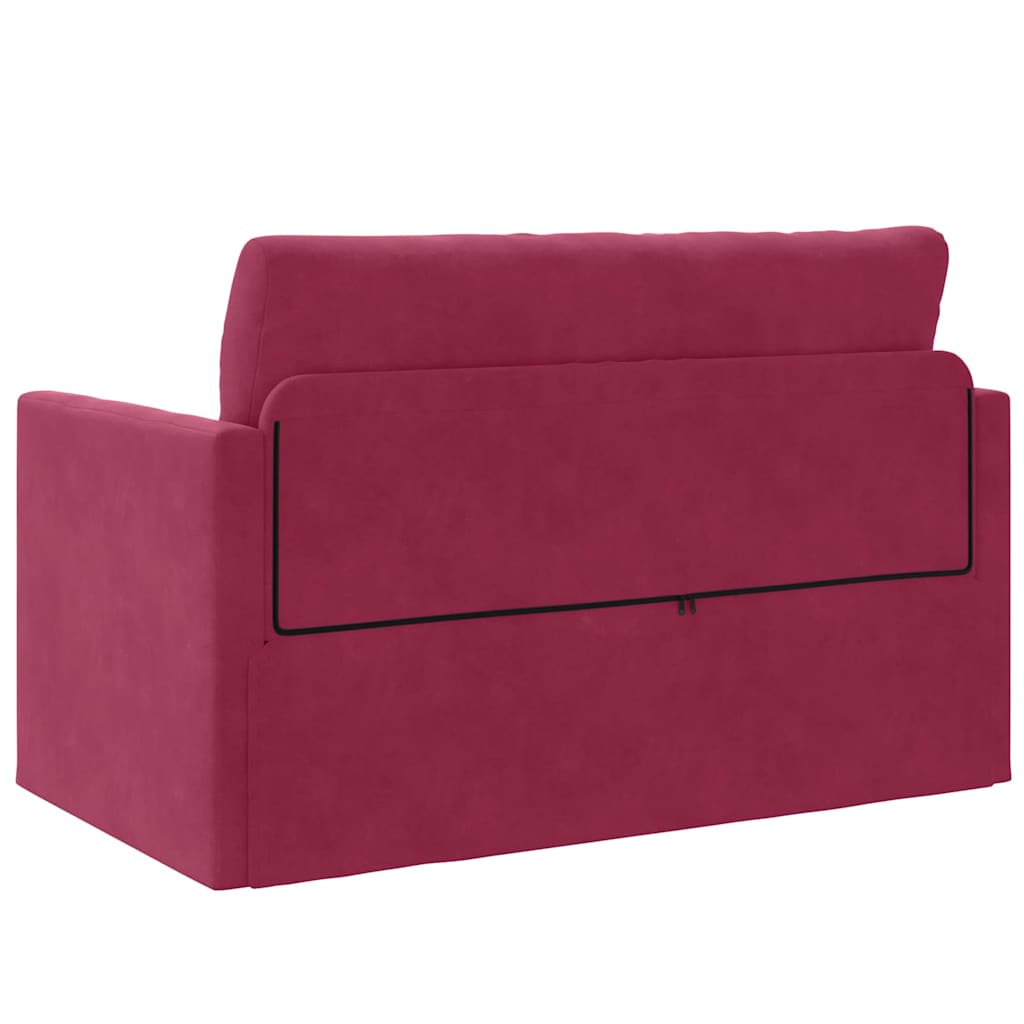 Sofa Bed Wine red 124 x 204 x 61 cm Velvet