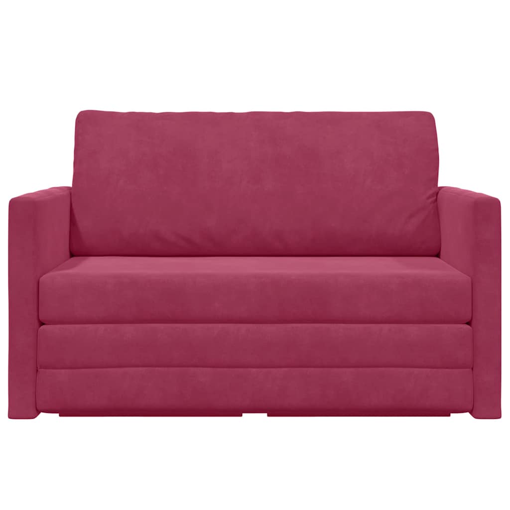 Sofa Bed Wine red 124 x 204 x 61 cm Velvet