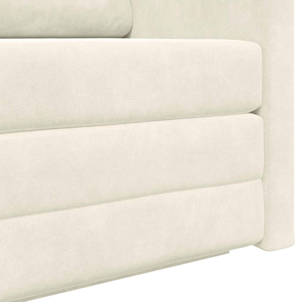 Sofa Bed Cream 124 x 204 x 61 cm Velvet