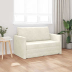 Sofa Bed Cream 124 x 204 x 61 cm Velvet