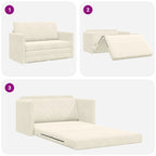 Sofa Bed Cream 124 x 204 x 61 cm Velvet
