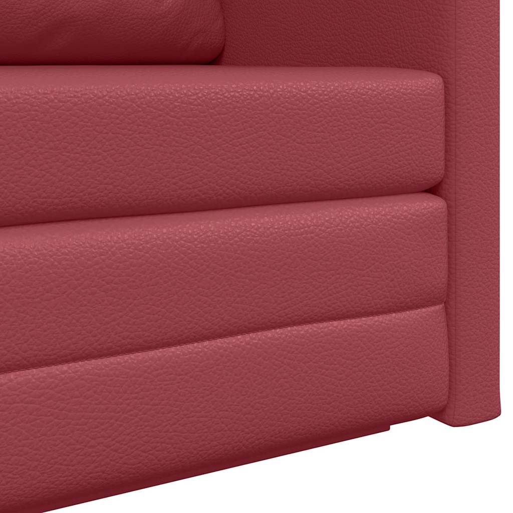 Sofa Bed Wine red 124 x 71 x 78 cm Artificial Leather