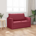 Sofa Bed Wine red 124 x 71 x 78 cm Artificial Leather