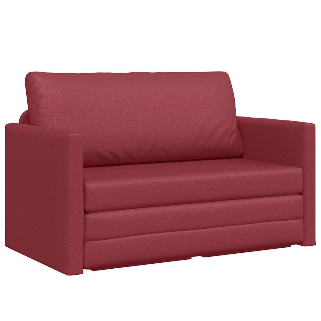 Sofa Bed Wine red 124 x 71 x 78 cm Artificial Leather