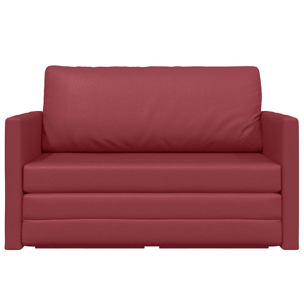 Sofa Bed Wine red 124 x 71 x 78 cm Artificial Leather