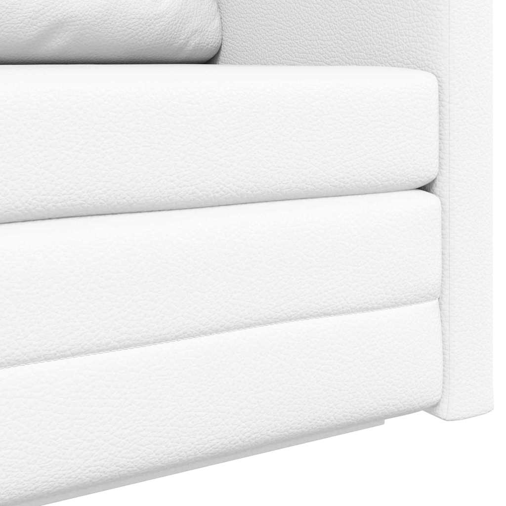 Sofa Bed White 124 x 71 x 78 cm Artificial Leather