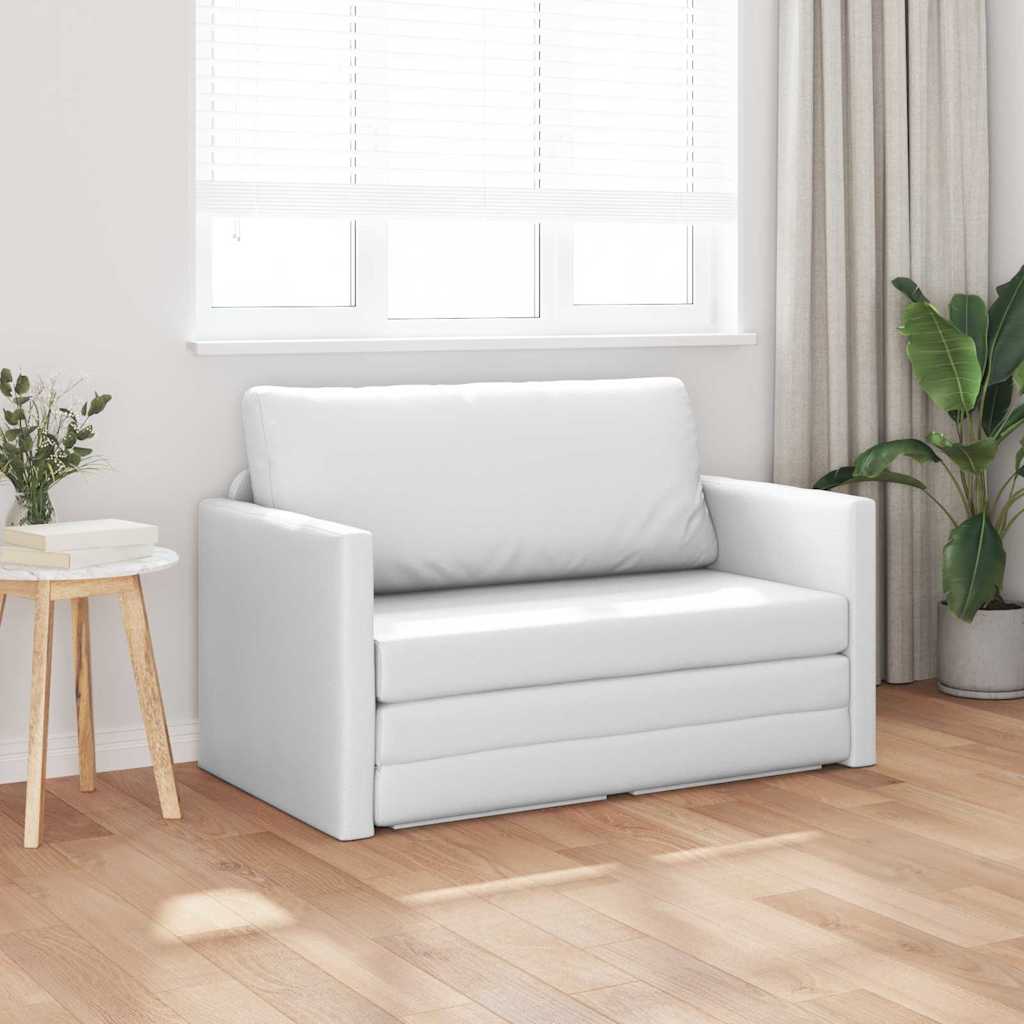 Sofa Bed White 124 x 71 x 78 cm Artificial Leather
