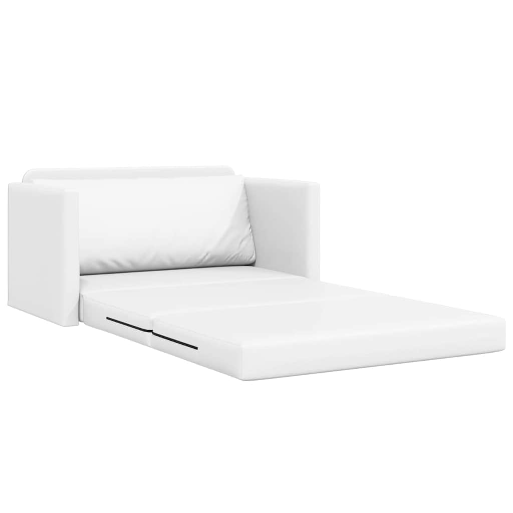 Sofa Bed White 124 x 71 x 78 cm Artificial Leather