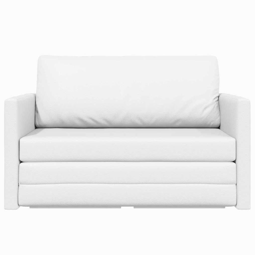 Sofa Bed White 124 x 71 x 78 cm Artificial Leather