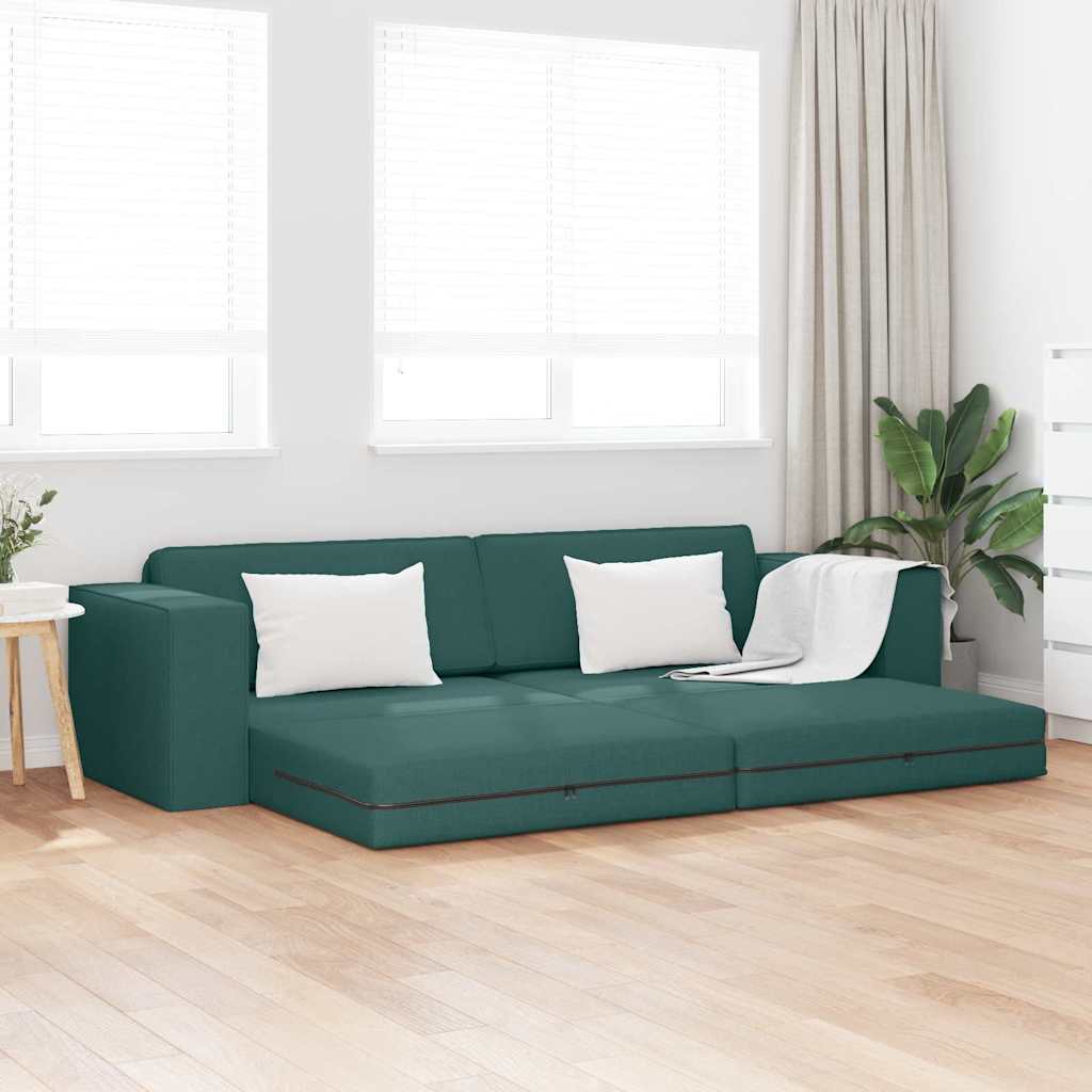 Floor Sofa Bed Dark green 245 x 78 x 77 cm Fabric