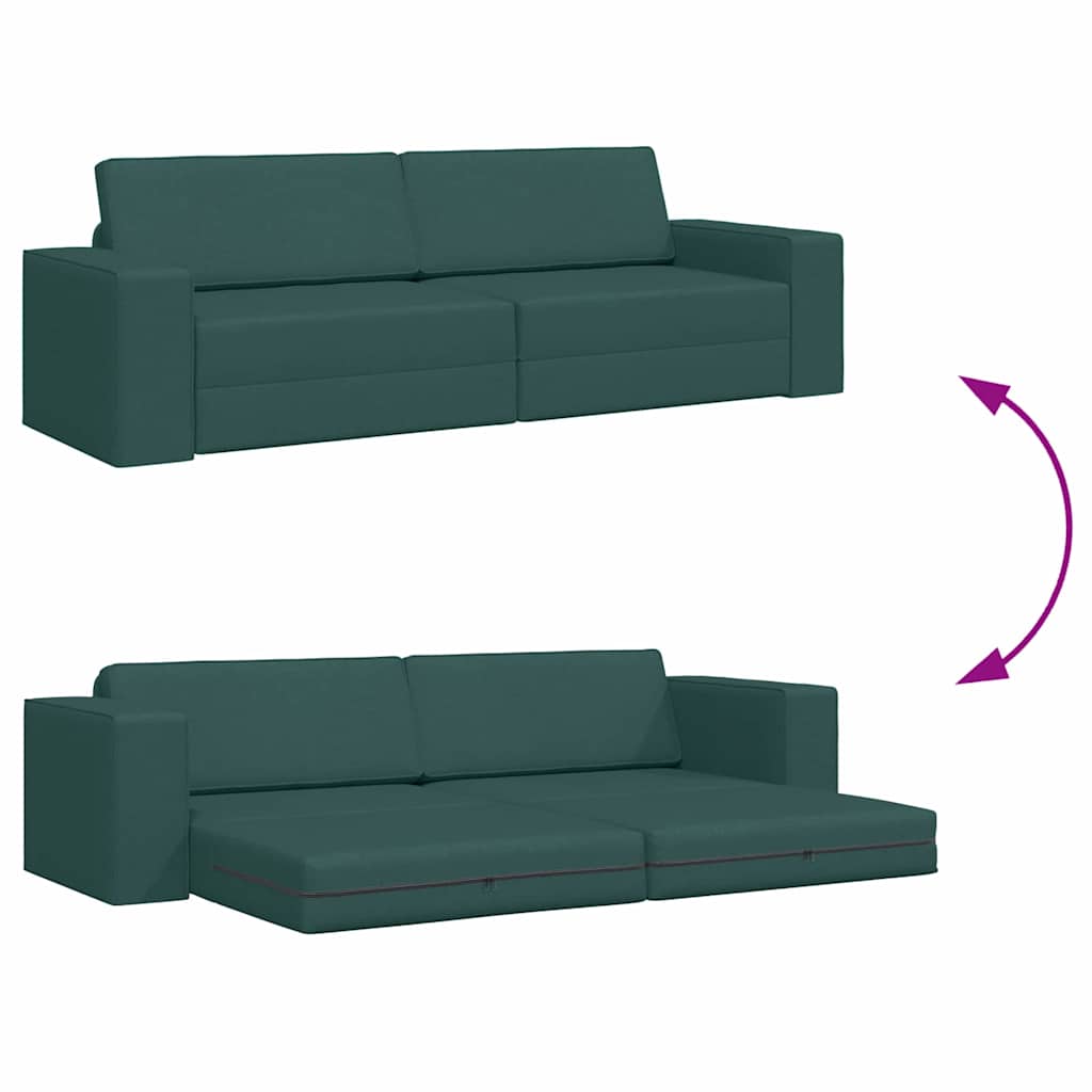 Floor Sofa Bed Dark green 245 x 78 x 77 cm Fabric