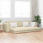 Floor Sofa Bed Cream 245 x 78 x 77 cm Fabric