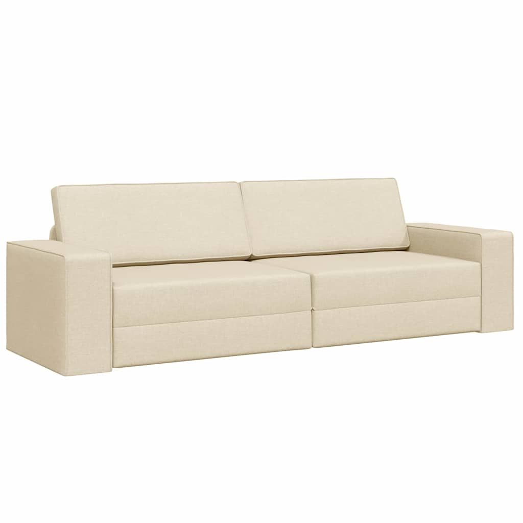 Floor Sofa Bed Cream 245 x 78 x 77 cm Fabric