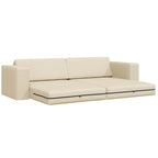Floor Sofa Bed Cream 245 x 78 x 77 cm Fabric