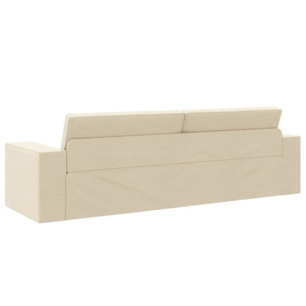 Floor Sofa Bed Cream 245 x 78 x 77 cm Fabric