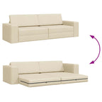 Floor Sofa Bed Cream 245 x 78 x 77 cm Fabric