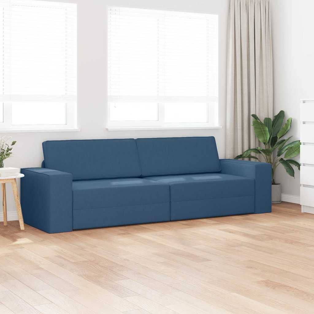Floor Sofa Bed Navy Blue 245 x 78 x 77 cm Fabric