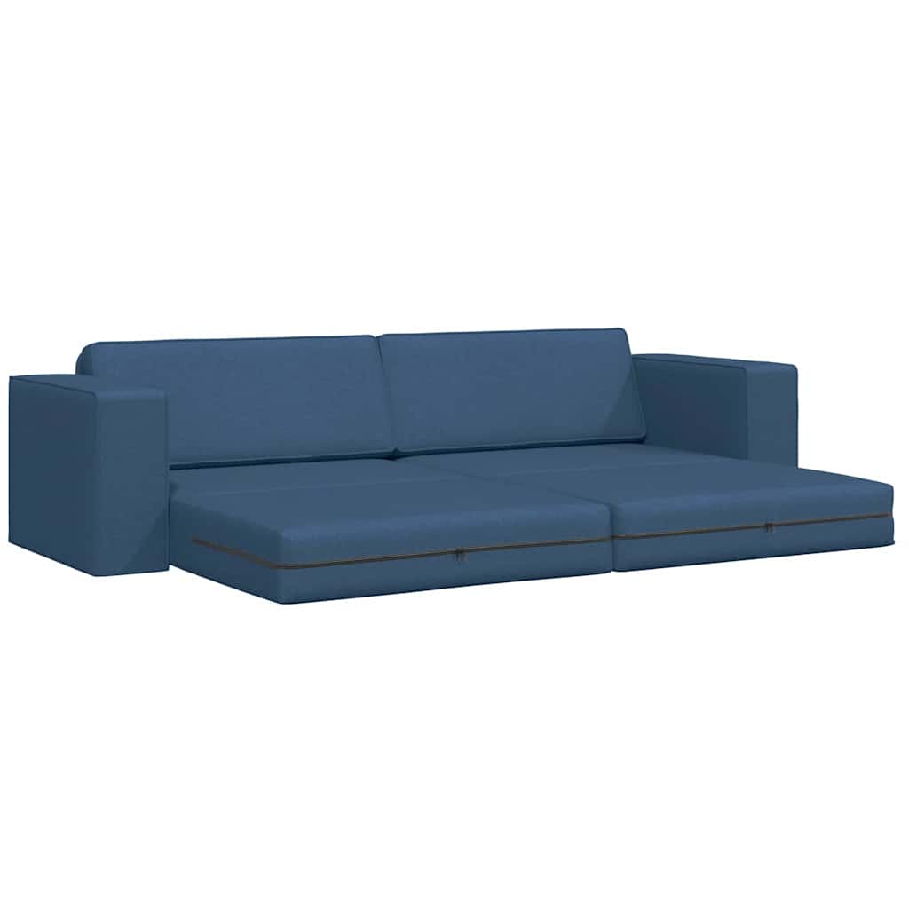 Floor Sofa Bed Navy Blue 245 x 78 x 77 cm Fabric