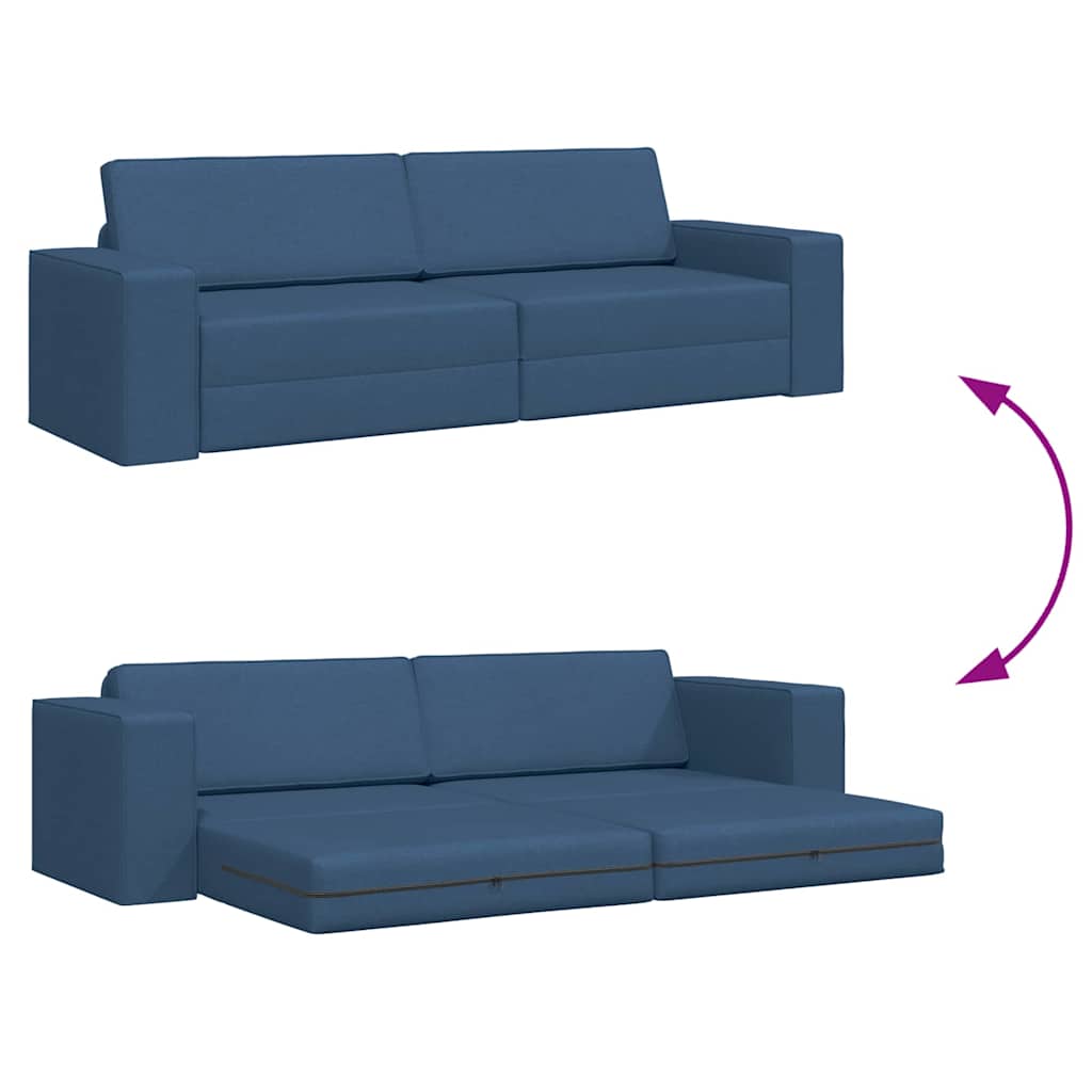 Floor Sofa Bed Navy Blue 245 x 78 x 77 cm Fabric