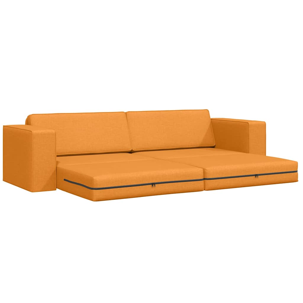 Floor Sofa Bed Dark yellow 245 x 78 x 77 cm Fabric