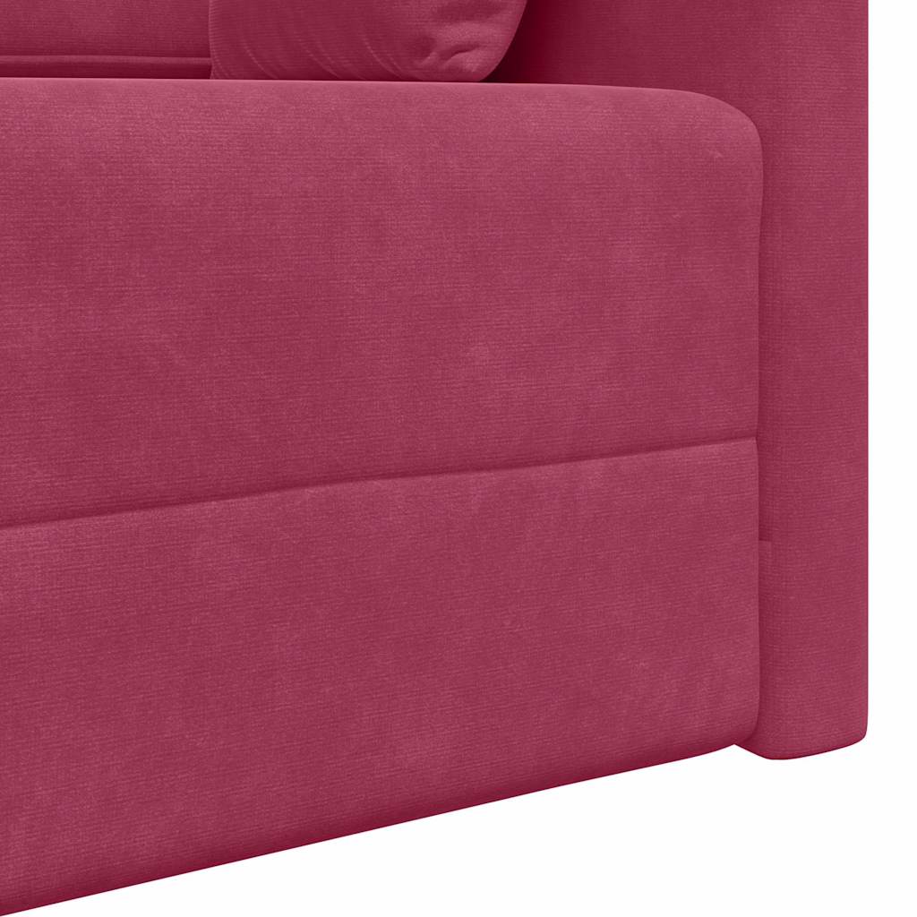 Floor Sofa Bed Wine Red 213 x 76 x 77 cm Velvet
