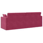 Floor Sofa Bed Wine Red 213 x 76 x 77 cm Velvet