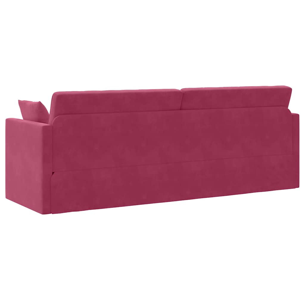 Floor Sofa Bed Wine Red 213 x 76 x 77 cm Velvet