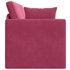 Floor Sofa Bed Wine Red 213 x 76 x 77 cm Velvet