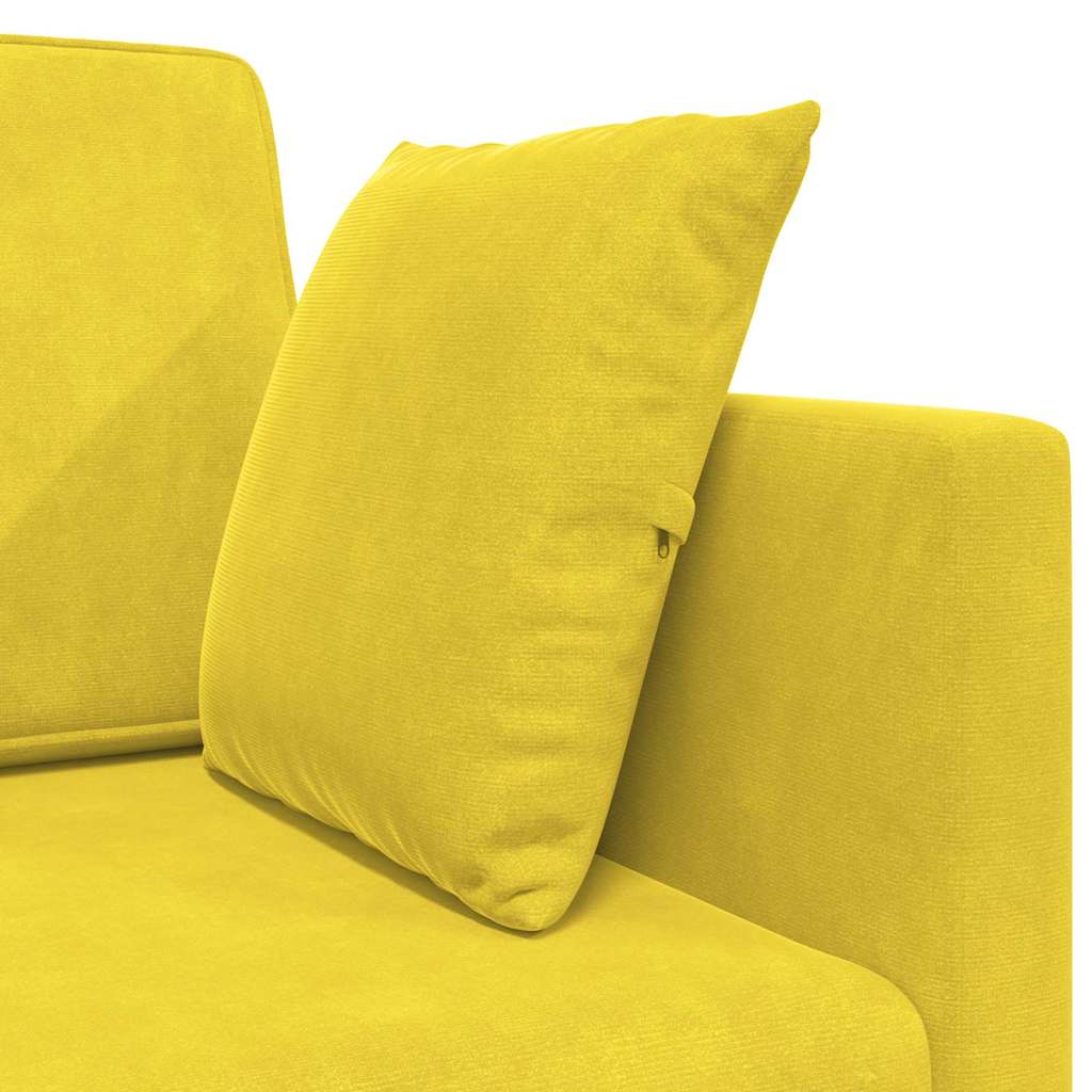Floor Sofa Bed Yellow 213 x 76 x 77 cm Velvet