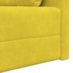Floor Sofa Bed Yellow 213 x 76 x 77 cm Velvet