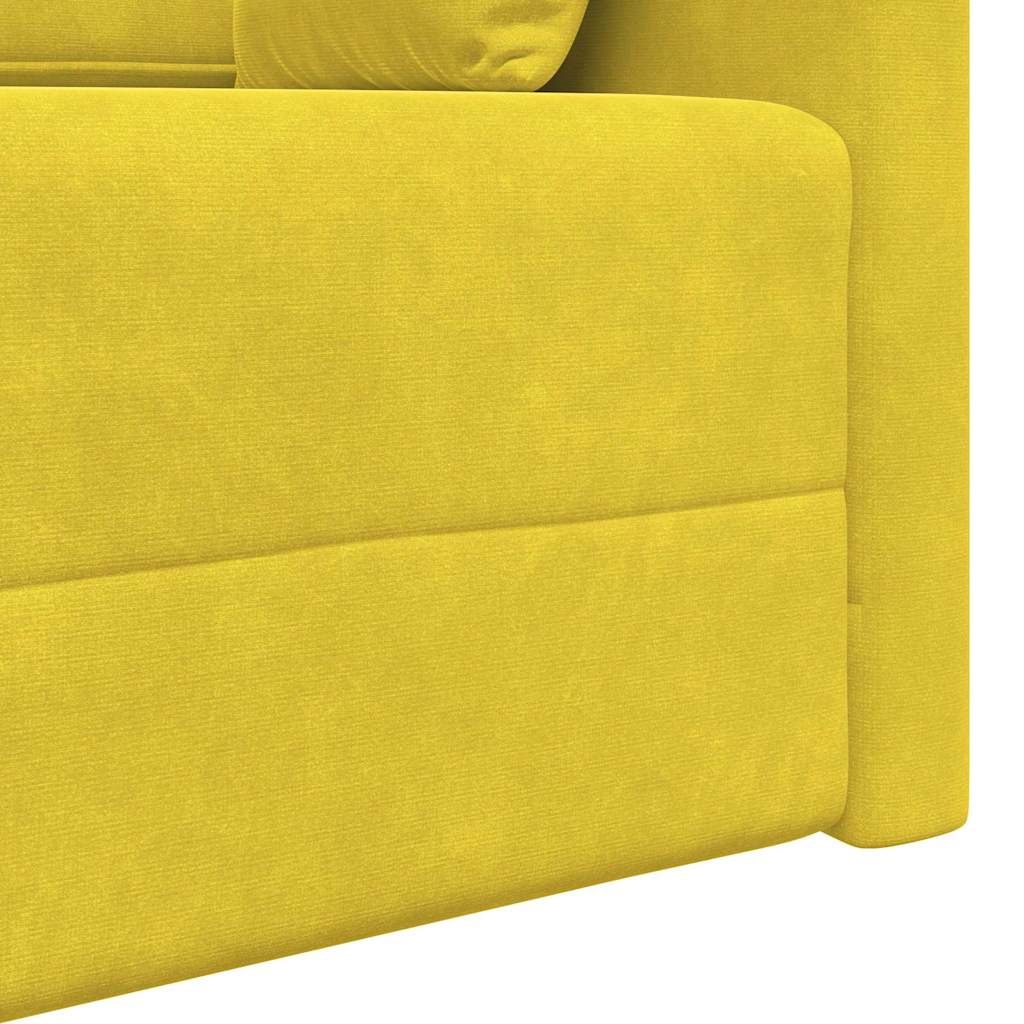 Floor Sofa Bed Yellow 213 x 76 x 77 cm Velvet