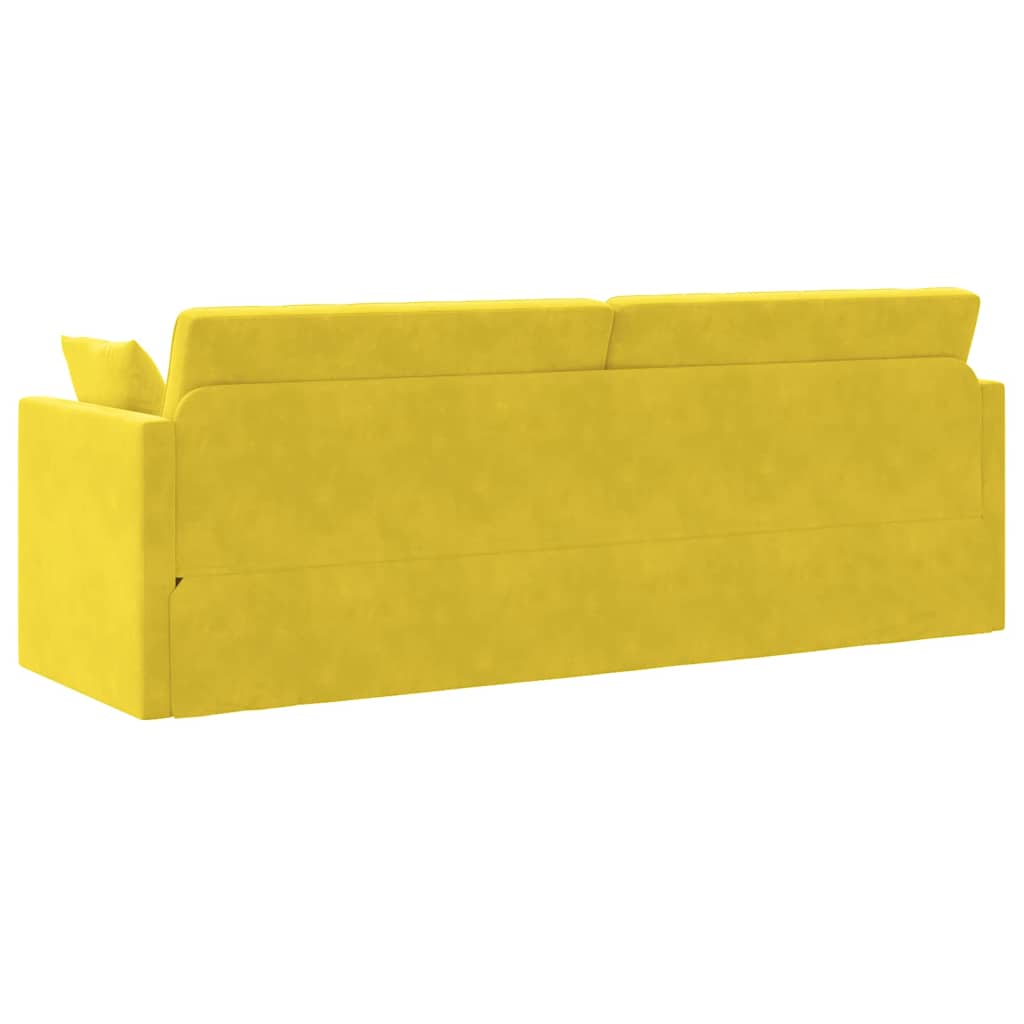 Floor Sofa Bed Yellow 213 x 76 x 77 cm Velvet