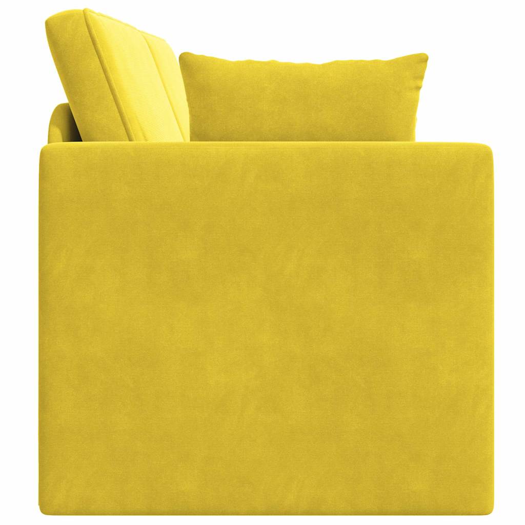 Floor Sofa Bed Yellow 213 x 76 x 77 cm Velvet